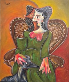 Pablo Picasso Spanish (1881–1973)  Oil on canvas in the style of, the Braque, Gris, Léger Era