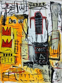 Jean-Michel Basquiat American (1960–1988) Acrylic on canvas in the style of, Haring, Warhol Era