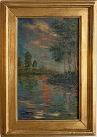 Claude Monet French (1840–1926)  Oil on canvas in the style of, the Renoir, Sisley, Pissarro