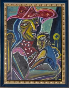 Pablo Picasso Spanish 1881-1973 Oil on Canvas in the style of . Dali,Magritte,Chagall & Picasso Era