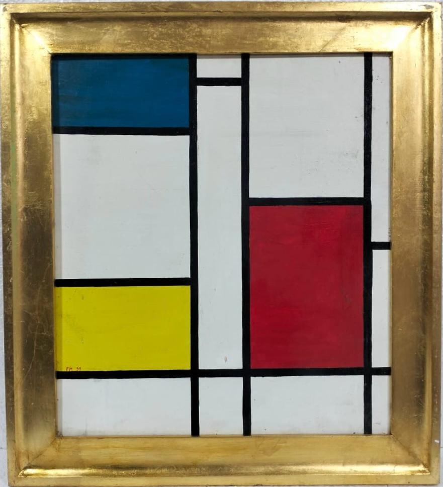 Piet Mondrian Dutch 1872- 1911 Oil on Paper Painting in the style of. Modernism and Abstraction Era (1 of 7)