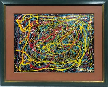 Jackson Pollock American 1912–1956, Oil on Canvas in the style of de Kooning, Rothko, Kline Era