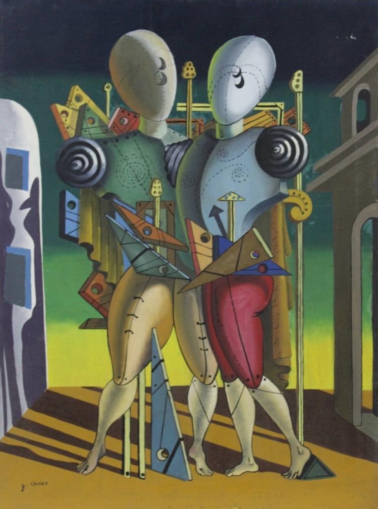 Giorgio de Chirico Italian 888-1978 Oil on Canvas in style of Carlo Carrà and Filippo De Pisis (1 of 8)