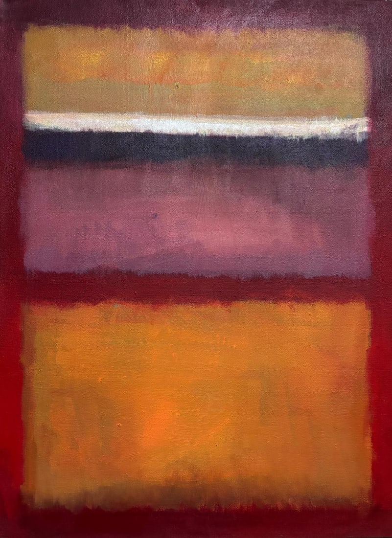 Mark Rothko Russian 1903 - 1970 Oil on Canvas painting in the style of. Pollock, Kline, Abstract Era (1 of 4)