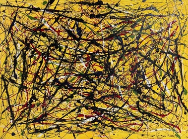 Jackson Pollock American (1912–1956) Oil and enamel on canvas, in the style of the Dali Era