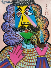 Pablo Picasso Spanish 1881-1973 Oil on Canvas in the style of . Dali,Magritte,Chagall & Picasso Era