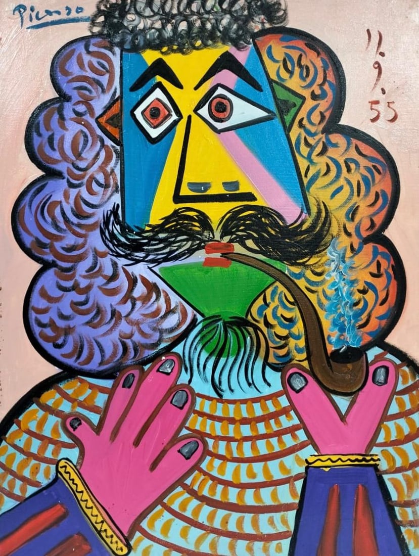 Pablo Picasso Spanish 1881-1973 Oil on Canvas in the style of . Dali,Magritte,Chagall & Picasso Era (1 of 9)