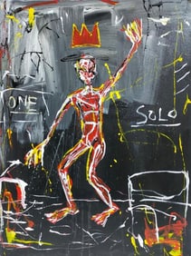 Jean-Michel Basquiat American (1960–1988) Acrylic on canvas in the style of, Haring, Warhol Era