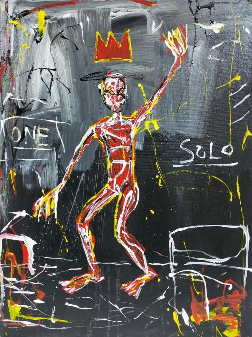 Jean-Michel Basquiat American (1960–1988) Acrylic on canvas in the style of, Haring, Warhol Era (1 of 8)
