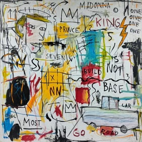 Jean-Michel Basquiat American (1960–1988) Acrylic on canvas in the style of, Haring, Warhol Era