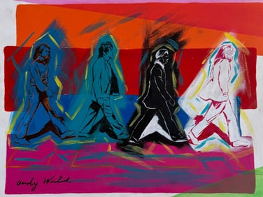 Andy Warhol American 1928-1987 Gouache on Paper Painting in the style of. Basquiat Pop Art Era