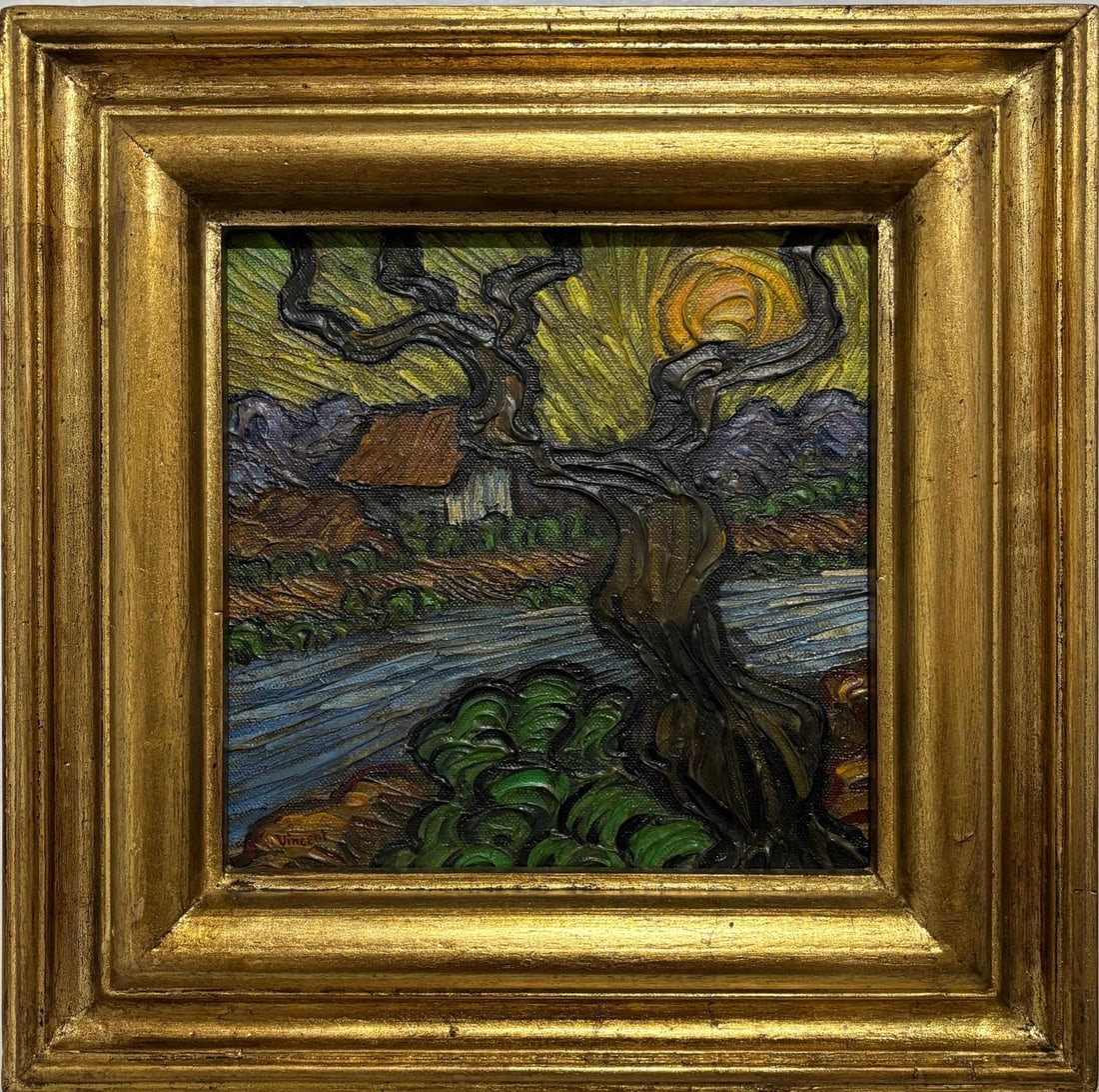 Vincent Van Gogh Dutch 1853-1890 Oil on Canvas painting in the style of . Gaugin Monet, Degas Period (1 of 6)