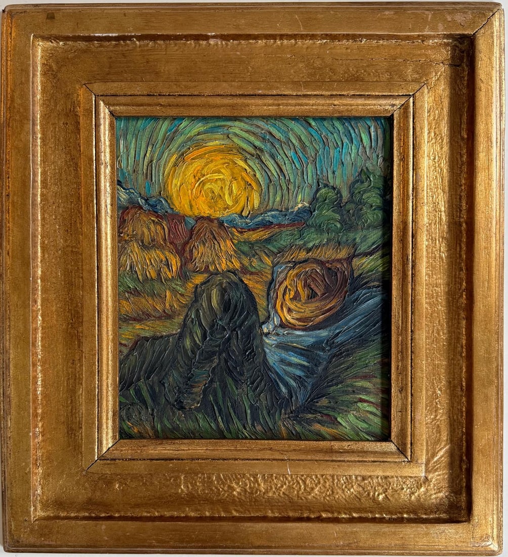 Vincent Van Gogh Dutch 1853-1890 Oil on Canvas painting in the style of . Gaugin Monet, Degas Period (1 of 7)