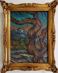 Vincent Van Gogh Dutch 1853-1890 Oil on Canvas painting in the style of . Gaugin Monet, Degas Period