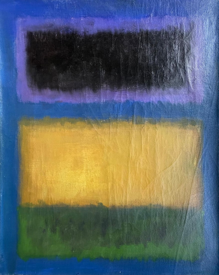 Mark Rothko American 1903 - 1970 Oil on Canvas painting In The Style of .Pollock Picasso Era (1 of 7)