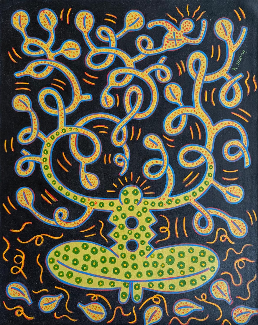 Keith Haring American 1958 - 1990 Silkscreen In The Style of. Warhol & Haring Pop Art Period. (1 of 6)