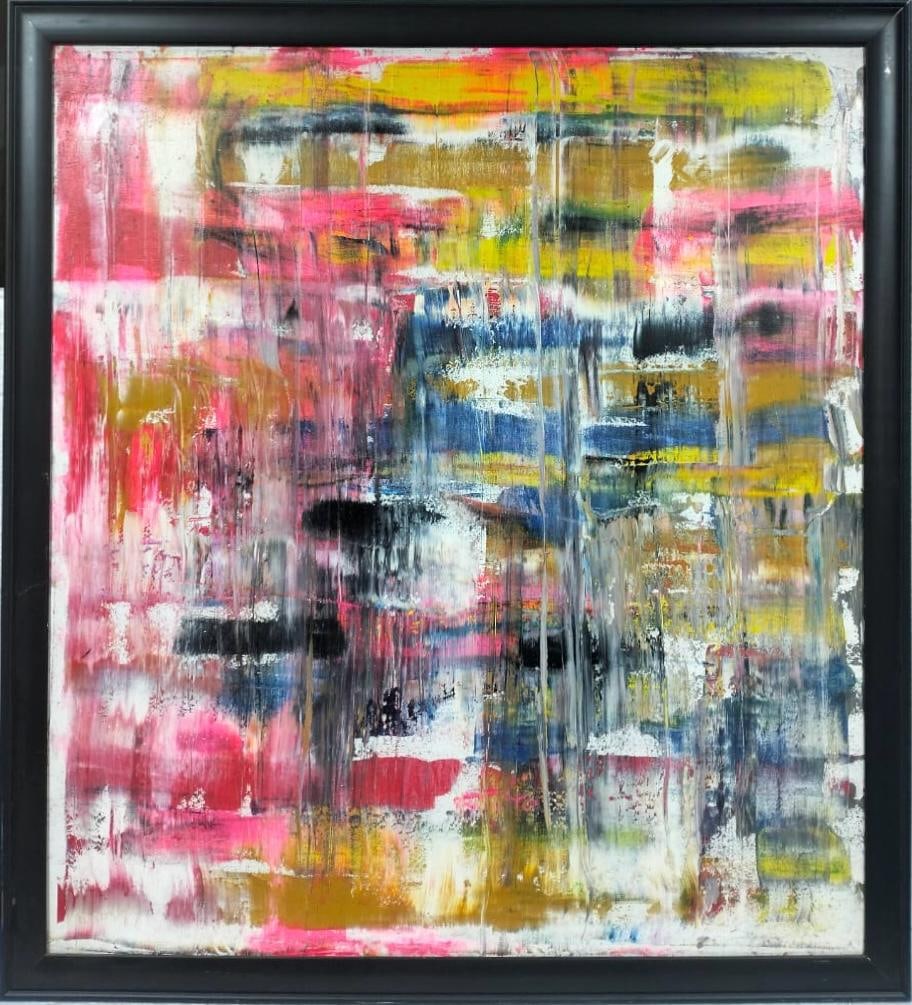 Gerhard Richter German B:1932 Oil on Canvas painting In the Style of. Warhol Haring Era (1 of 7)