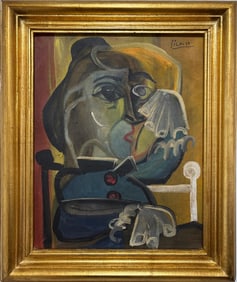 Pablo Picasso Spanish 1881-1973 Oil on Canvas in the style of. Dali,Magritte,Chagall & Picasso Era