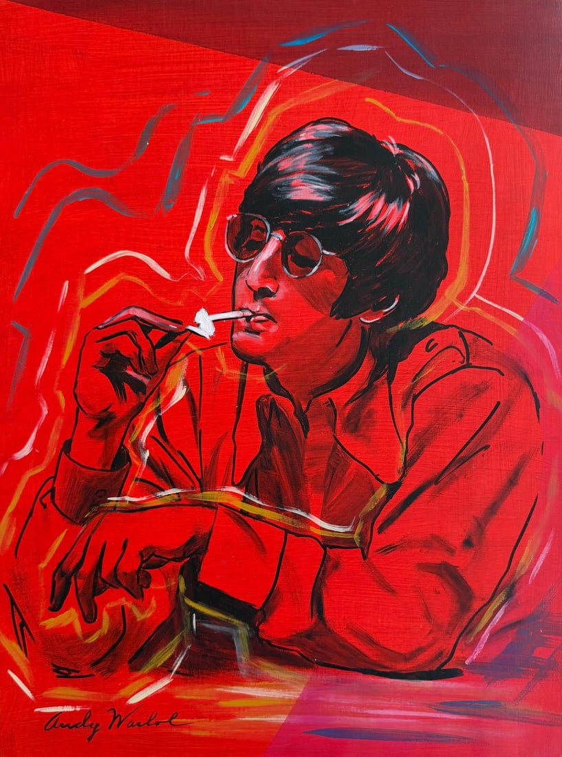 Andy Warhol American 1928-1987 Gouache on Paper Painting in the style of. Basquiat Pop Art Era: Title: Red Reflection Technique: Gouache on paper Measures: 12 x 16 in Year: 1972 Condition: GoodProvenance: Acquired in 1975 by Mr. Harold Bennett in London through a private transaction. Later purch