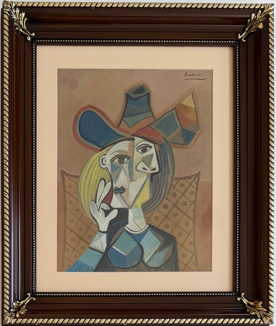 Pablo Picasso Spanish (1881–1973)  Gouache on paper in the style of. the Braque, Gris, Léger (1 of 7)