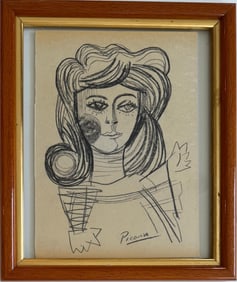 Pablo Picasso Spanish (1881–1973) Crayon on paper in the style of. the Braque, Gris, Léger