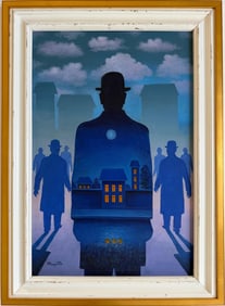 Rene Magritte Belgian 1898 - 1967 Untitled Oil on Canvas Painting in The Style of. Dali, Picasso Era