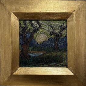 Vincent Van Gogh Dutch 1853-1890 Oil on Canvas painting in the style of. Gaugin, Monet, Degas Period