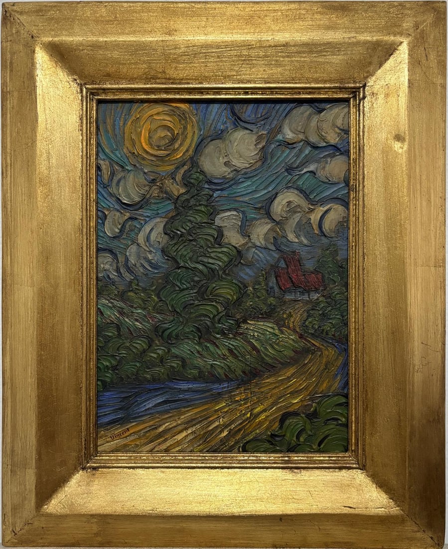 Vincent Van Gogh Dutch 1853-1890 Oil on Canvas painting in the style of. Gaugin, Monet, Degas Period (1 of 6)