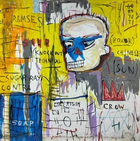 Jean-Michel Basquiat American (1960–1988) Acrylic on Canvas in the style of, Haring, Warhol Era