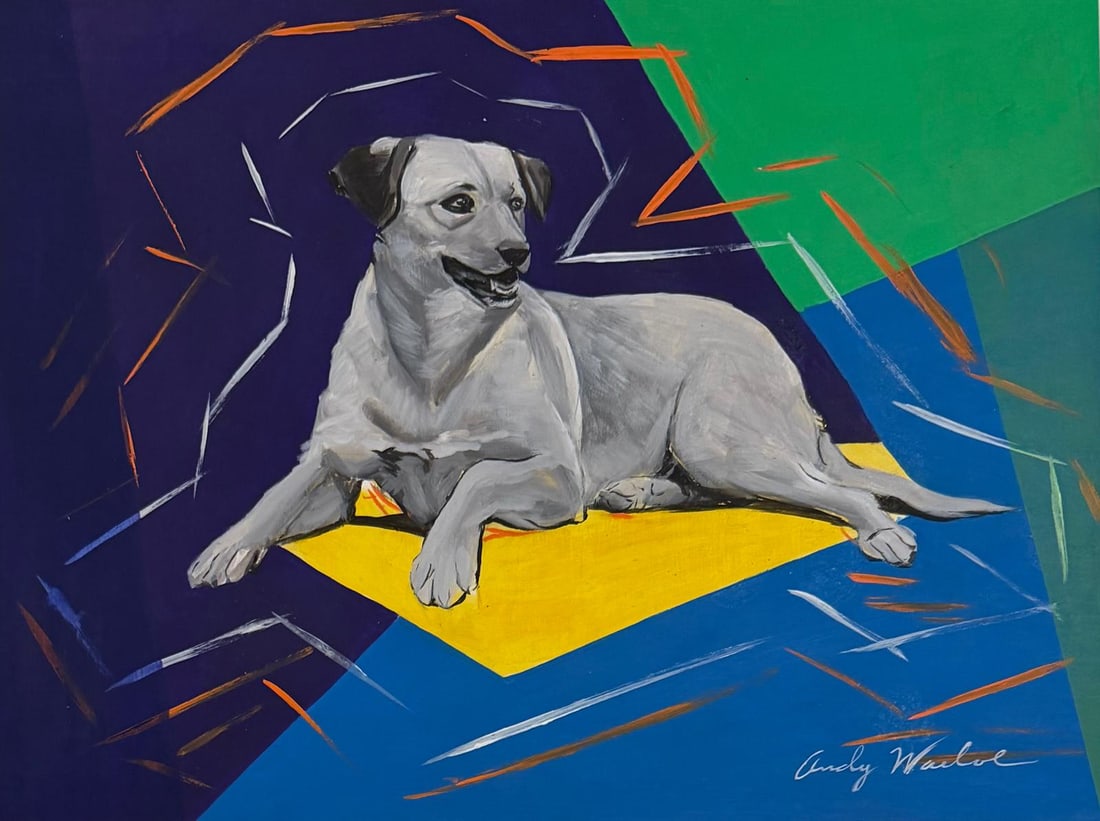 Andy Warhol American 1928-1987 Gouache on Paper, in the style of.Haring and Warhol Pop Art Era: Title: Portrait of a Dog Technique: Gouache on Paper Measures: 12 x 16 in Year: Circa 1976 Condition: GoodProvenance: Private collection. First acquired by Emily Davenport, an art collector and galler