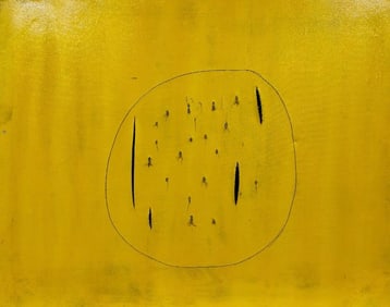 Lucio Fontana Argentine 1899-1968 Oil on Canvas In the Style of Klein, Frank Stella, Pollock Era