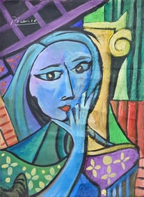 Pablo Picasso Spanish 1881-1973 Oil on Canvas in the style of . Dali,Magritte,Chagall & Picasso Era