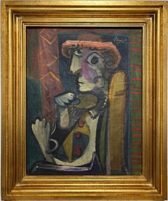 Pablo Picasso Spanish 1881-1973 Oil on Canvas .Dali,Magritte,Chagall & Picasso Era