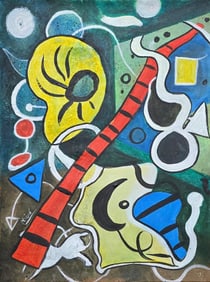 Joan Miró Spanish 1893–1983 Oil on Canvas in the style of. Dali, Magritte, Chagall & Picasso Era