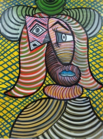 Pablo Picasso Spanish 1881-1973 Oil on Canvas in the style of . Dali,Magritte,Chagall & Picasso Era