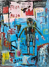 Jean-Michel Basquiat American (1960–1988) Acrylic on canvas in the style of. Haring, Warhol Era