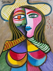 Pablo Picasso Spanish 1881-1973 Oil on Canvas in the style of.Dali,Magritte,Chagall & Picasso Era