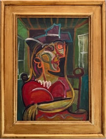 Pablo Picasso Spanish 1881-1973 Oil on Canvas in the style of.Dali,Magritte,Chagall & Picasso Era