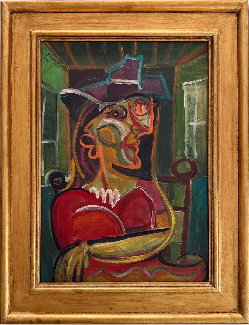 Pablo Picasso Spanish 1881-1973 Oil on Canvas in the style of.Dali,Magritte,Chagall & Picasso Era (1 of 8)