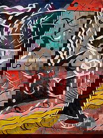 Joan Miro Spanish 1893 - 1983 Oil on Canvas in the style of. Dali, Picasso, Magritte, Chagall Era: Item DetailsDescription Title: Composition Astrale Technique: Oil on canvas Measures: 15 x 11 inches Year: Circa 1952 Condition: Good — surface stable, with slight patina and minor toning consistent