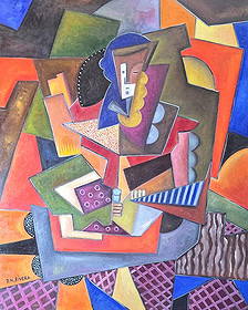 Diego rivera Mexican In the Style of. Oil on canvas Painting. Frida Kahlo, Orozco, Picasso Era: Item DetailsDescription Title: Seated Woman with Geometric Forms Technique: Oil on canvas Measures: 20 x 16 inches Year: Circa 1939 Condition: Very GoodProvenance: First acquired in 1994 by Señorita