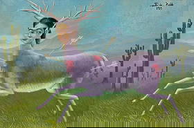 Frida kahlo Mexican Oil on Masonite. In the Style of. Dali, Magritte, and Kahlo Surrealist Period.: Item DetailsDescription Title: My Sufrimiento Technique: Oil on canvas Measures: 16 x 24 inches Year: 1939 Condition: Good — paint layer stable with light craquelure; original color tones well prese