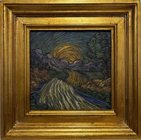 Vincent Van Gogh Dutch 1853-1890 Oil on Canvas painting in the style of . Gaugin Monet, Degas Period