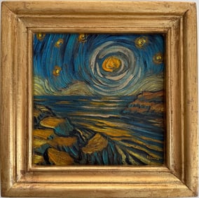 Vincent Van Gogh Dutch 1853-1890 Oil on Canvas painting in the style of . Gaugin Monet, Degas Period