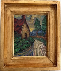 Vincent Van Gogh Dutch 1853-1890 Oil on Canvas painting in the style of . Gaugin Monet, Degas Period