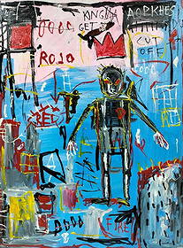 Jean-Michel Basquiat American (1960–1988) Acrylic on canvas in the style of. Haring, Warhol Era: Title: Untitled Technique: Acrylic on canvas Measures: 31 x 26 inches Year: 1982 Condition: GoodProvenance:Private Collection, New York.Previously held in the collection of Marc Levine, acquired in th