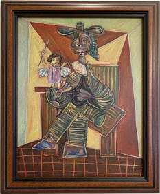 Pablo Picasso (1881–1973) Spanish Oil/Canvas Painting in the Style of Picasso Figurative