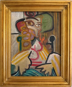 Pablo Picasso (1881–1973) Spanish Oil on Canvas Painting in the Style of Picasso Collectible