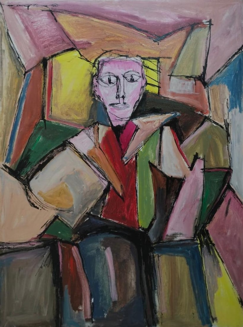 Willem de Kooning (1904–1997) American Oil/Canvas Painting in the Style of de Kooning Collectible: Title:Untitled. Technique:Oil on canvas. Measures:35 1/2 x 47 1/4 inches (120 x 90 cm). Year:Painted in 1954–1955. Condition:Good overall condition. The canvas remains stable. The paint surface show