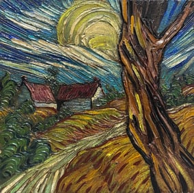 Vincent van Gogh (1853–1890) Dutch Oil/Canvas Painting in the Style of Van Gogh Expressive